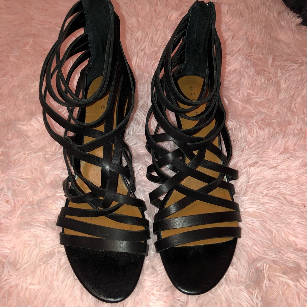 ‘Neta’ Leather Wedge Sandal - Size 9